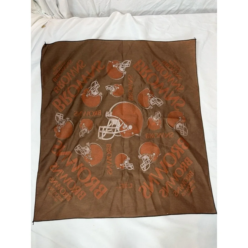 Vintage 1992 Cleveland Browns NFL Bandana 21x21 NSP Helmet All Over Print